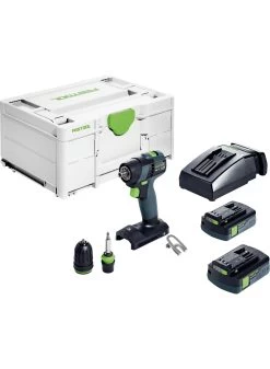 FESTOOL TXS 18 C3,0-PLUS 18V Accu-schroefboormachine In SYS3 M 187 (2 X 3,0Ah Accu + Lader)
