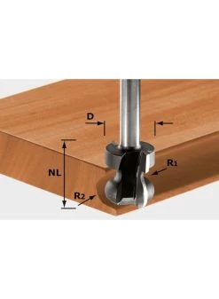 FESTOOL Hw S8 D22/16/r2,5+6 Vingergreepfrees Hw Schacht 8 Mm