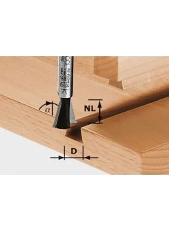 FESTOOL Hw S8 D14,3/13,5/15° Zwaluwstaartfrees Hw Schacht 8 Mm