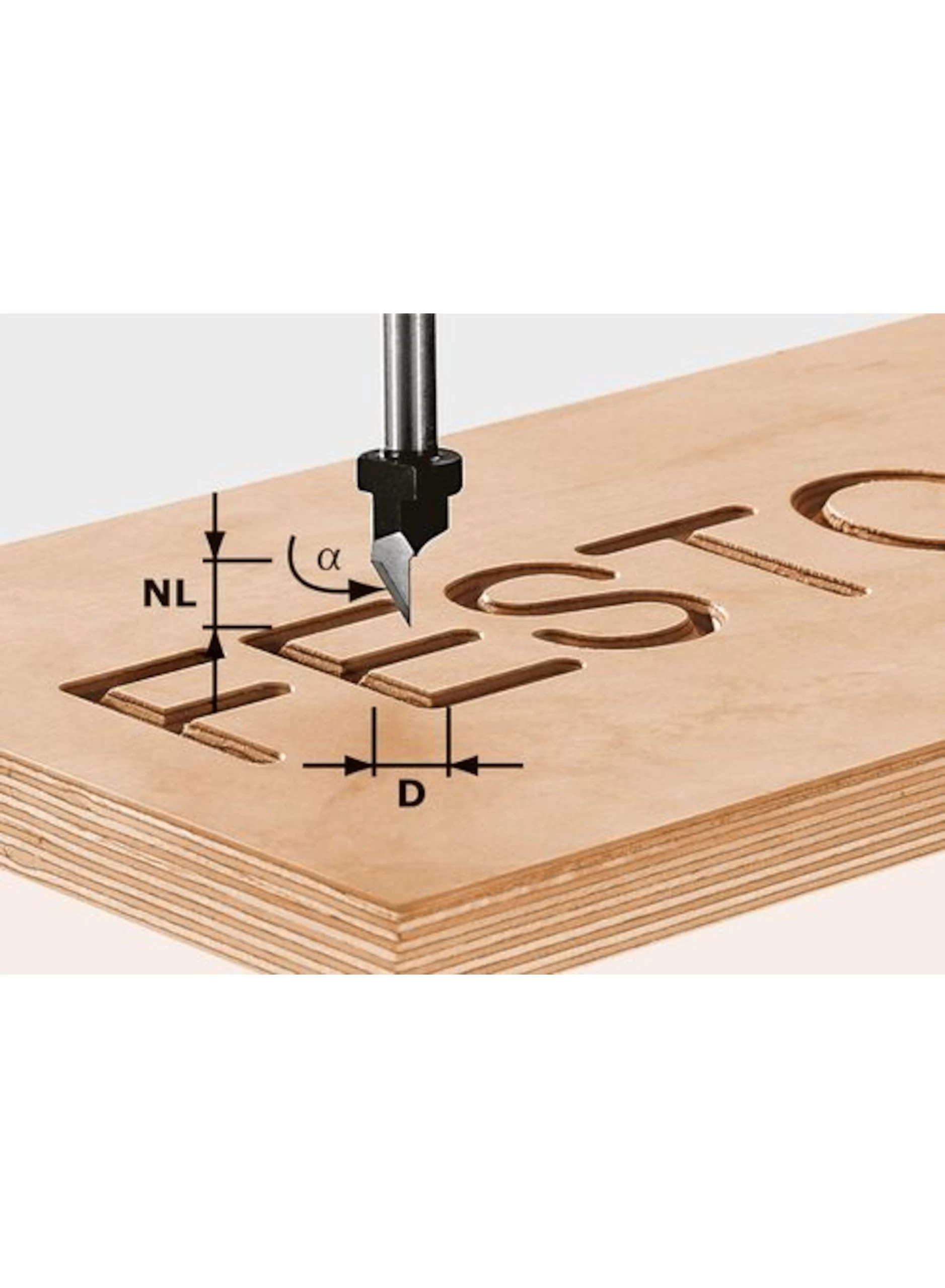 FESTOOL Hw S8 D11/60° Graveerfrees Hw Schacht 8 Mm 3 FESTOOL Hw S8 D11/60° Graveerfrees Hw Schacht 8 Mm