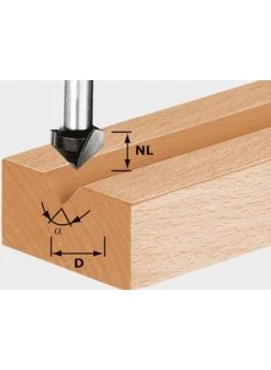 FESTOOL Hs S8 D11/9,5/60° V-groeffrees Hs Schacht 8 Mm