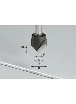 FESTOOL Hw S8 D18-90° (alu) V-groeffrees Hw Schacht 8 Mm