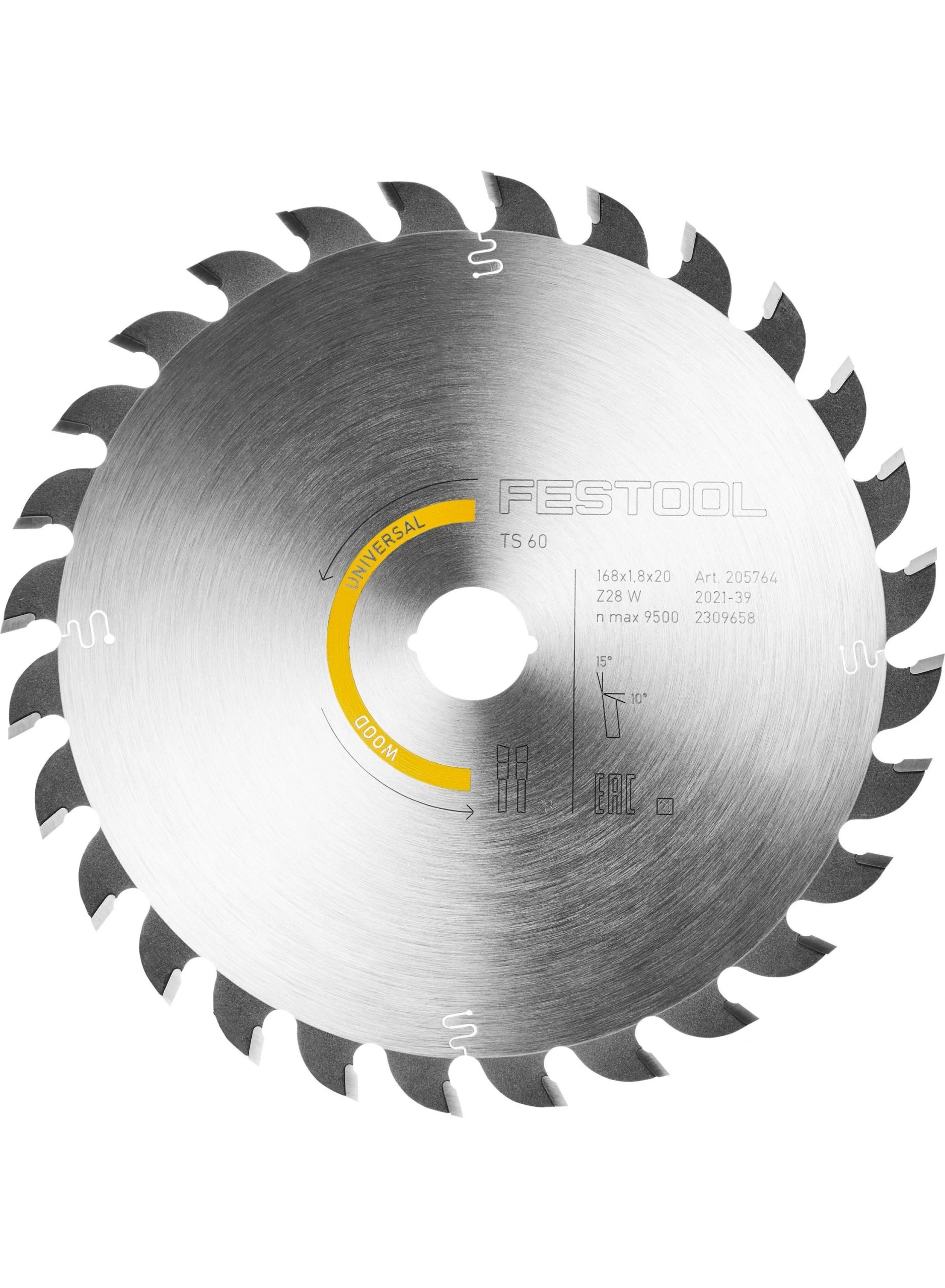 FESTOOL HW 168x1,8x20 W28 Cirkelzaagblad WOOD UNIVERSAL 4 FESTOOL HW 168x1,8x20 W28 Cirkelzaagblad WOOD UNIVERSAL - Afbeelding 2
